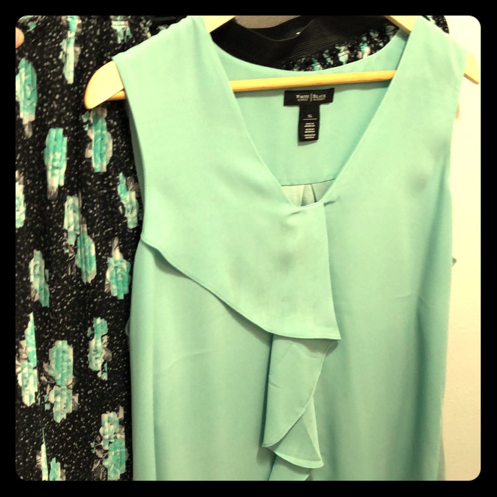 Flirty aqua green sleeveless top